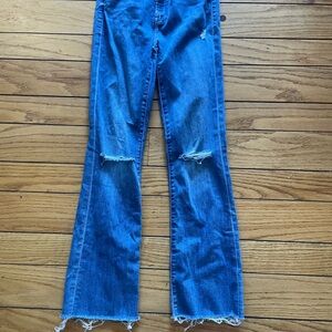 MOTHER The hustler ankle fray size 23 distressed flare